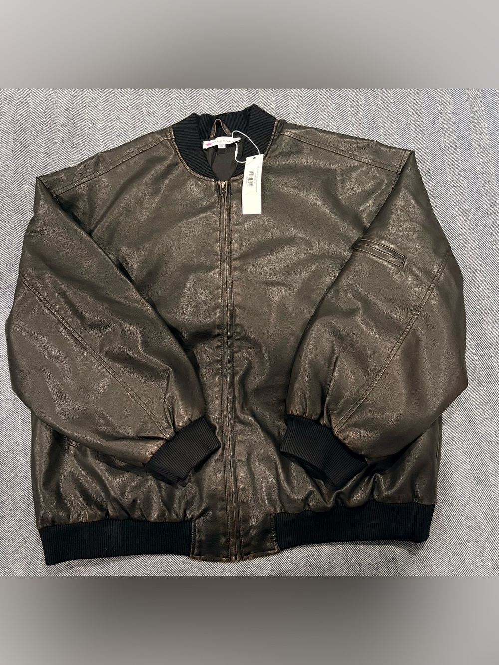 Olive & Bette’s Road G - Maverick Vegan Leather Bomber Jacket | size S